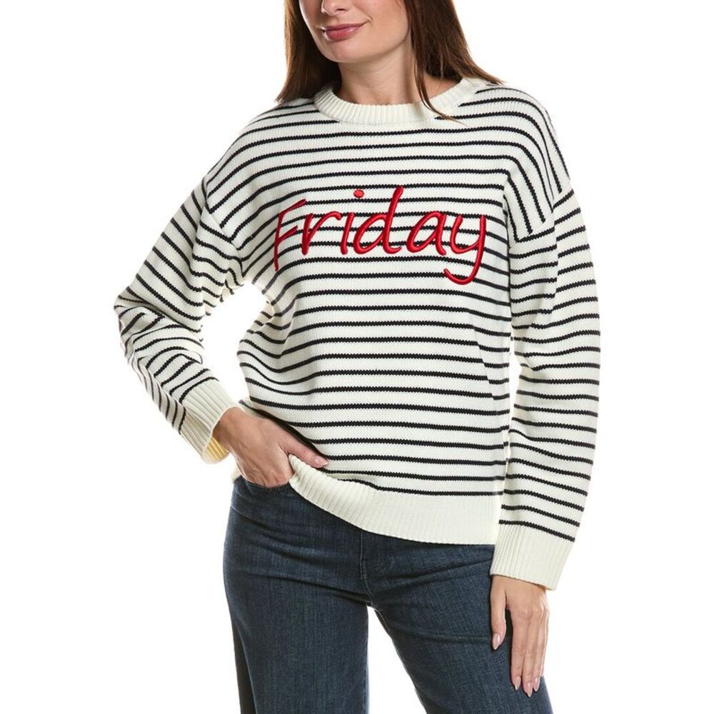 English Factory Womens  Lettering Sweater, White